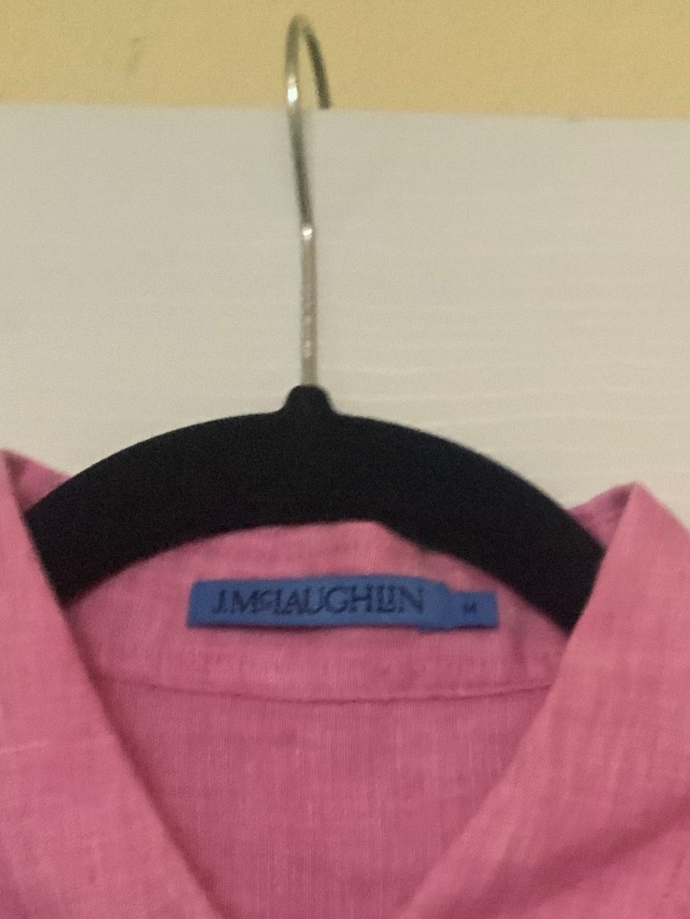 J McLaughlin Relaxed Fit Linen Shirt in Peony Pink - Picture 5 of 5